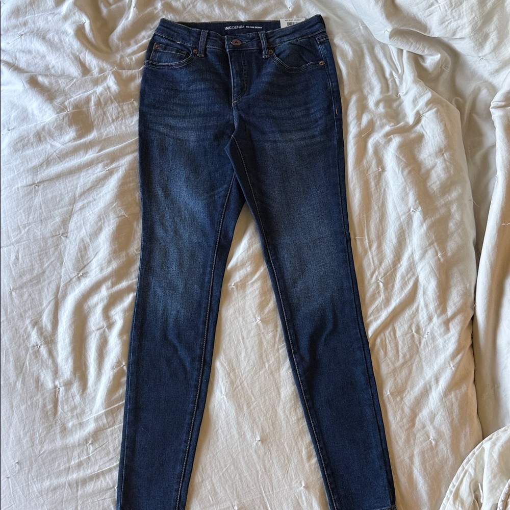 INC International Concepts Dark Indigo Skinny Jeans